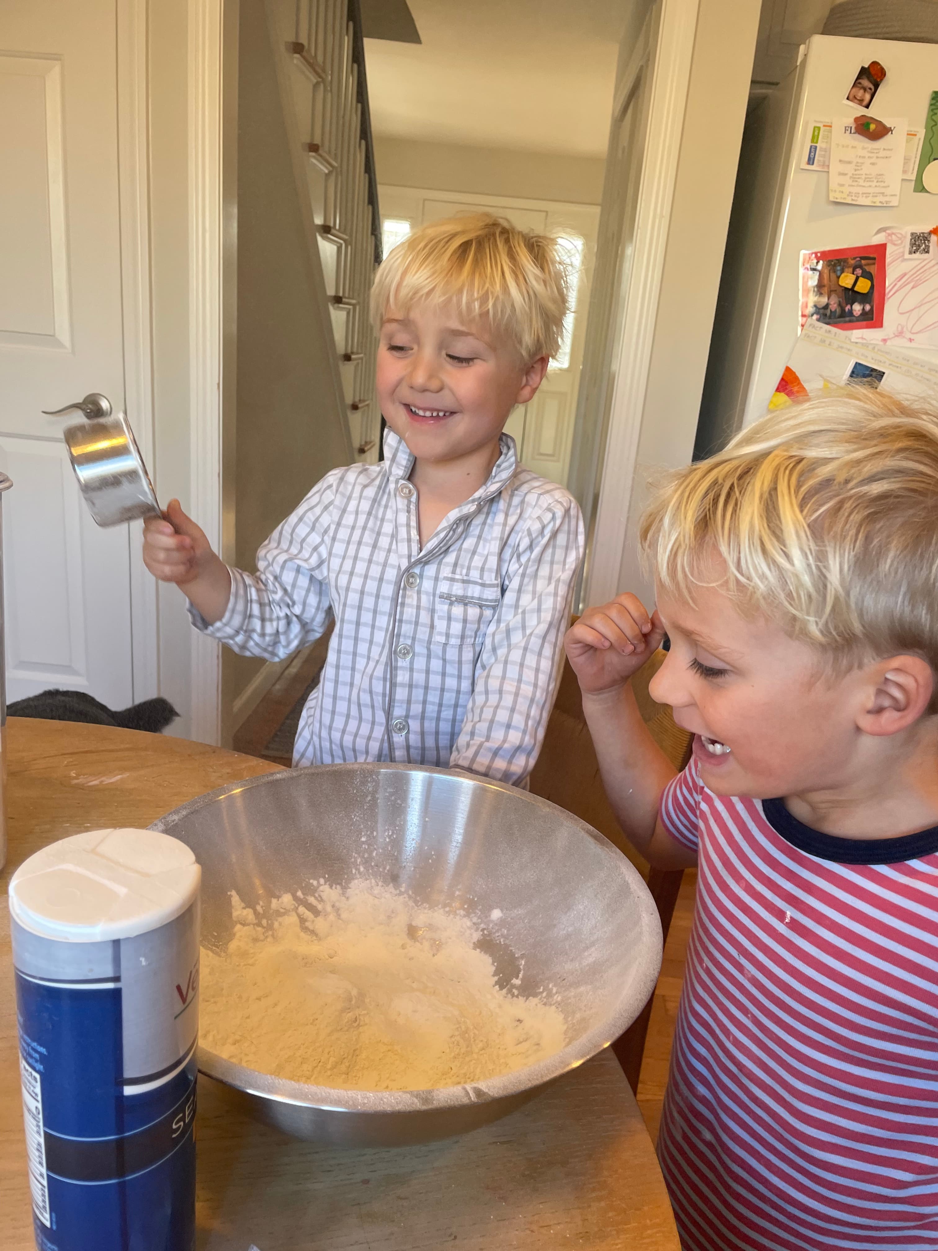 Owen and Kieran baking